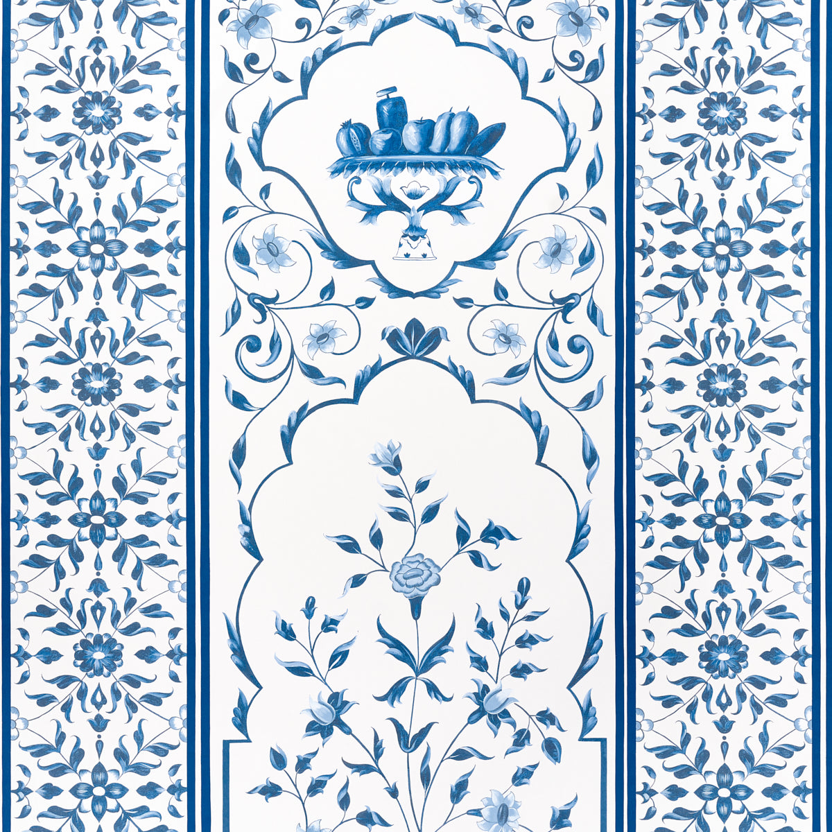 Mughal Garden Panel A Blue by Schumacher Floral Fretwork Wallpaper Panel – Marie-Anne Oudejans 5014410