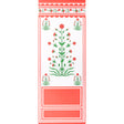 Royal Poppy Panel A wallpaper in red by Marie-Anne Oudejans for Schumacher, featuring stylized poppy flowers and scalloped borders.