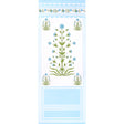 Royal Poppy Panel A wallpaper in blue by Marie-Anne Oudejans for Schumacher, featuring stylized blue flowers and scalloped borders.