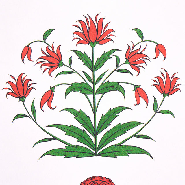 Poppy Stripes Red by Marie-Anne Oudejans Floral Stripe Wallpaper – Schumacher 5014450