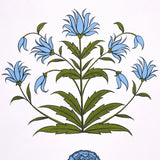 Poppy Stripes Blue by Marie-Anne Oudejans Floral Stripe Wallpaper – Schumacher 5014451