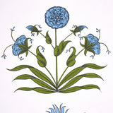 Poppy Stripes Blue by Marie-Anne Oudejans Floral Stripe Wallpaper – Schumacher 5014451