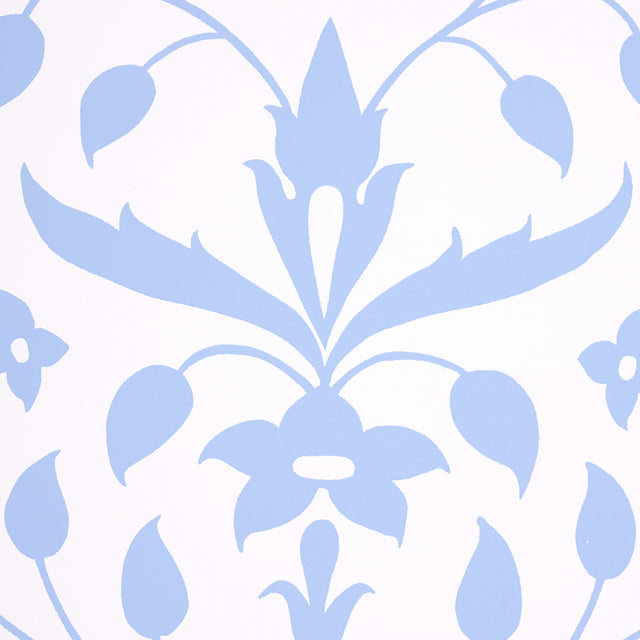 Jaipur Mughal Flower Blue by Schumacher Marie-Anne Oudejans Collection Wallpaper – Schumacher 5014460