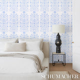 Jaipur Mughal Flower Blue by Schumacher Marie-Anne Oudejans Collection Wallpaper – Schumacher 5014460