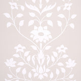 Jaipur Mughal Flower wallpaper in neutral by Schumacher, featuring a large-scale Mughal-inspired floral pattern in a soft, elegant colorway.