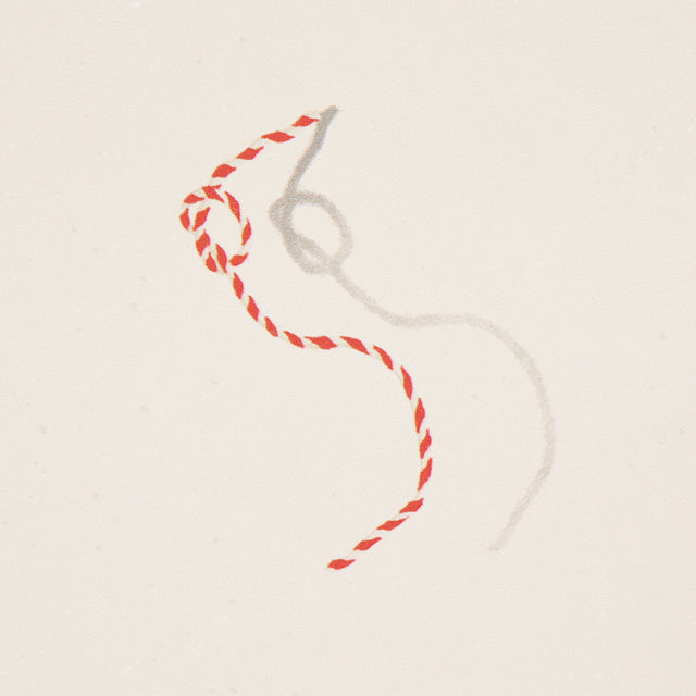 Butcher String Red and White on Ivory by Charlap Hyman & Herrero Wallpaper – Schumacher 5014470