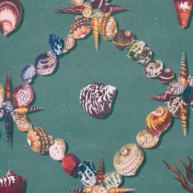 Grotto Treillage Multi on Teal by Charlap Hyman & Herrero Wallpaper – Schumacher 5014490