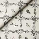 Grotto Treillage Grisaille by Charlap Hyman & Herrero Shell Trellis Wallpaper – Schumacher 5014491