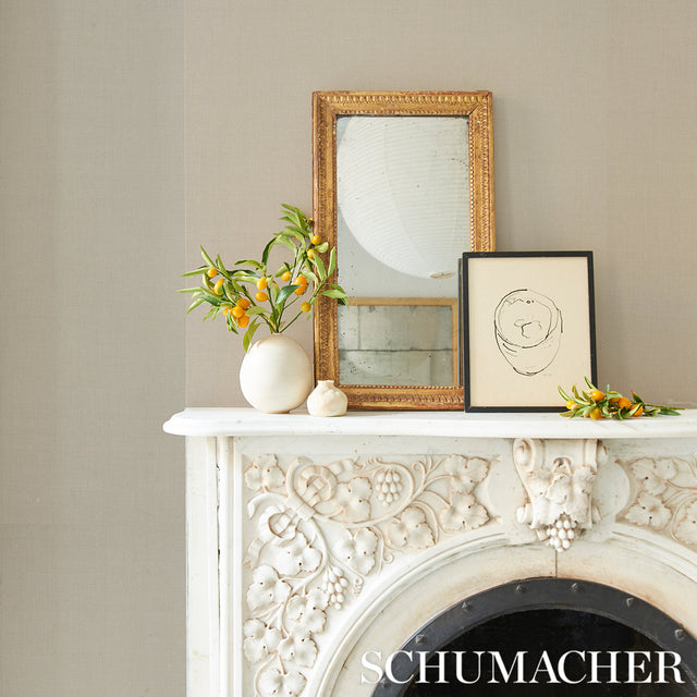 Performance Linen Wallcovering in Parchment by Schumacher – Patterson Flynn 5014523