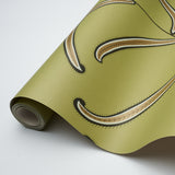 Caterpillar Leaf Meadow Green by Neisha Crosland Botanical Wallpaper – Schumacher 5014531