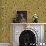 Caterpillar Leaf Meadow Green by Neisha Crosland Botanical Wallpaper – Schumacher 5014531