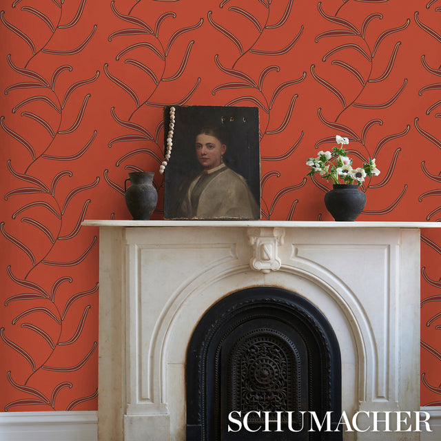 Caterpillar Leaf Tomato by Neisha Crosland Botanical Wallpaper – Schumacher 5014532