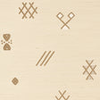 Samsun Sisal wallpaper in natural with mystical free-floating, hand-printed motifs on a sisal-textured background.