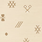 Samsun Sisal wallpaper in natural with mystical free-floating, hand-printed motifs on a sisal-textured background.