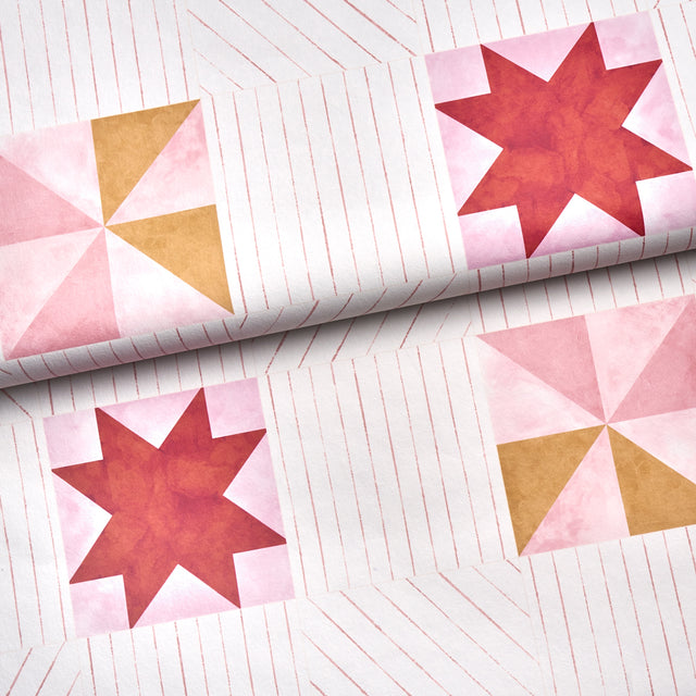 Alexander Red & Earthy Pink Geometric Wallpaper – Schumacher 5014550