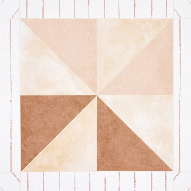 Alexander Terracotta & Warm Peach by Backdrop Geometric Wallpaper – Schumacher 5014551