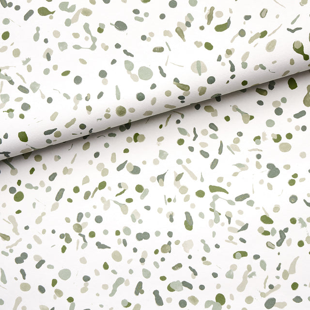 LOS COSMOS Moss by Backdrop Abstract Green Paint Splatter Wallpaper – Schumacher 5014561