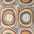 Mood Ring wallpaper in Fontana by Backdrop for Schumacher, featuring a large-scale grid of irregular concentric circles in multicolor marbled effect.