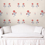 Rhinestone Cowboy Poppy by Schumacher Backdrop Collection Floral Wallpaper – Schumacher 5014580