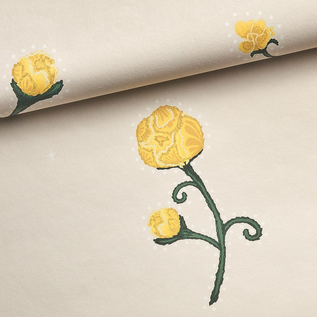 Rhinestone Cowboy Bright Yellow by Schumacher Floral Wallpaper – Schumacher 5014581