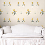 Rhinestone Cowboy Bright Yellow by Schumacher Floral Wallpaper – Schumacher 5014581