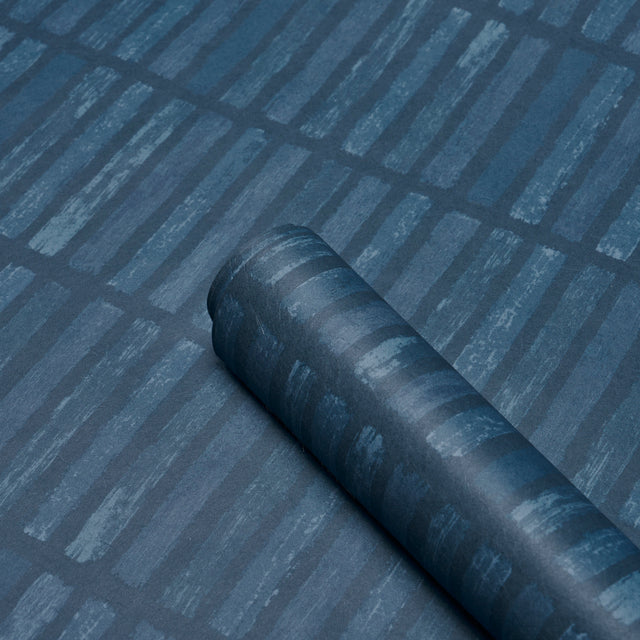 Wabi-Sabi Dark Blue Geometric Wallpaper by Schumacher – 5014592