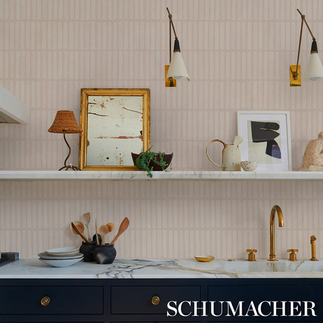 Wabi-Sabi Muted Pink by Schumacher Geometric Wallpaper – Schumacher 5014593