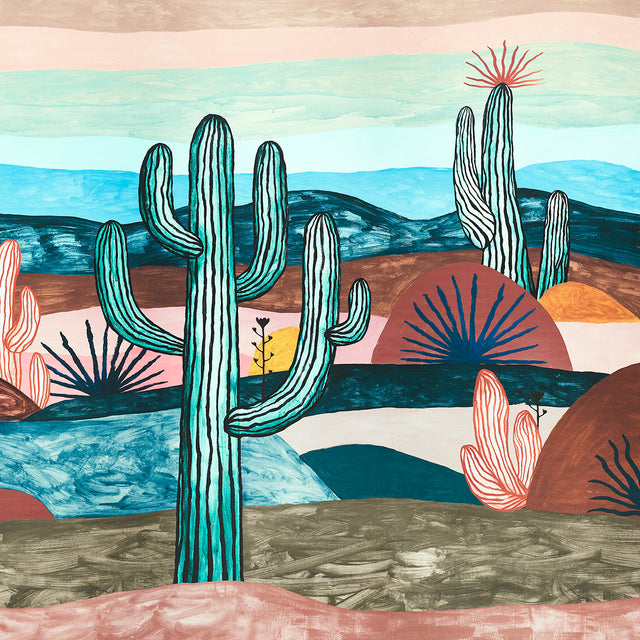 Desert Scape Panel Set Prismatic by Abel Macias Mural Wallpaper – Schumacher 5014610