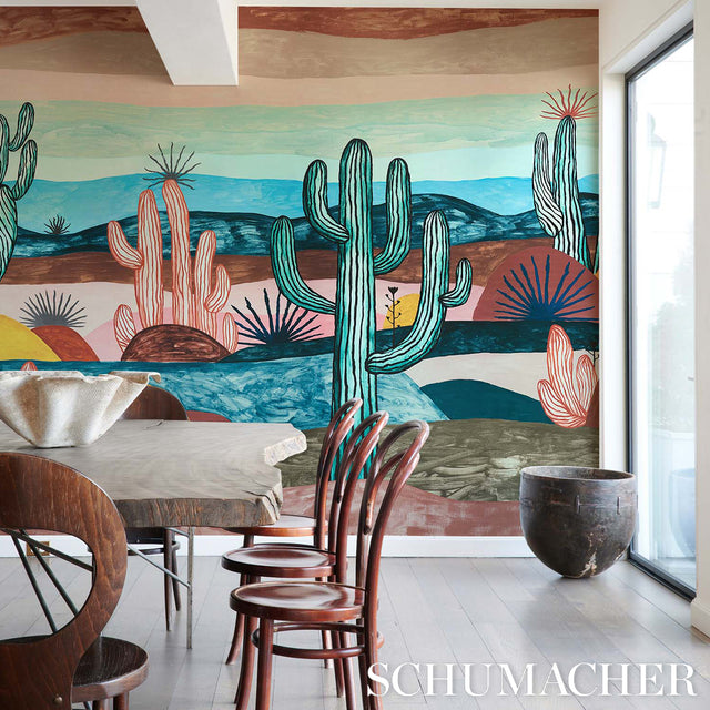 Desert Scape Panel Set Prismatic by Abel Macias Mural Wallpaper – Schumacher 5014610