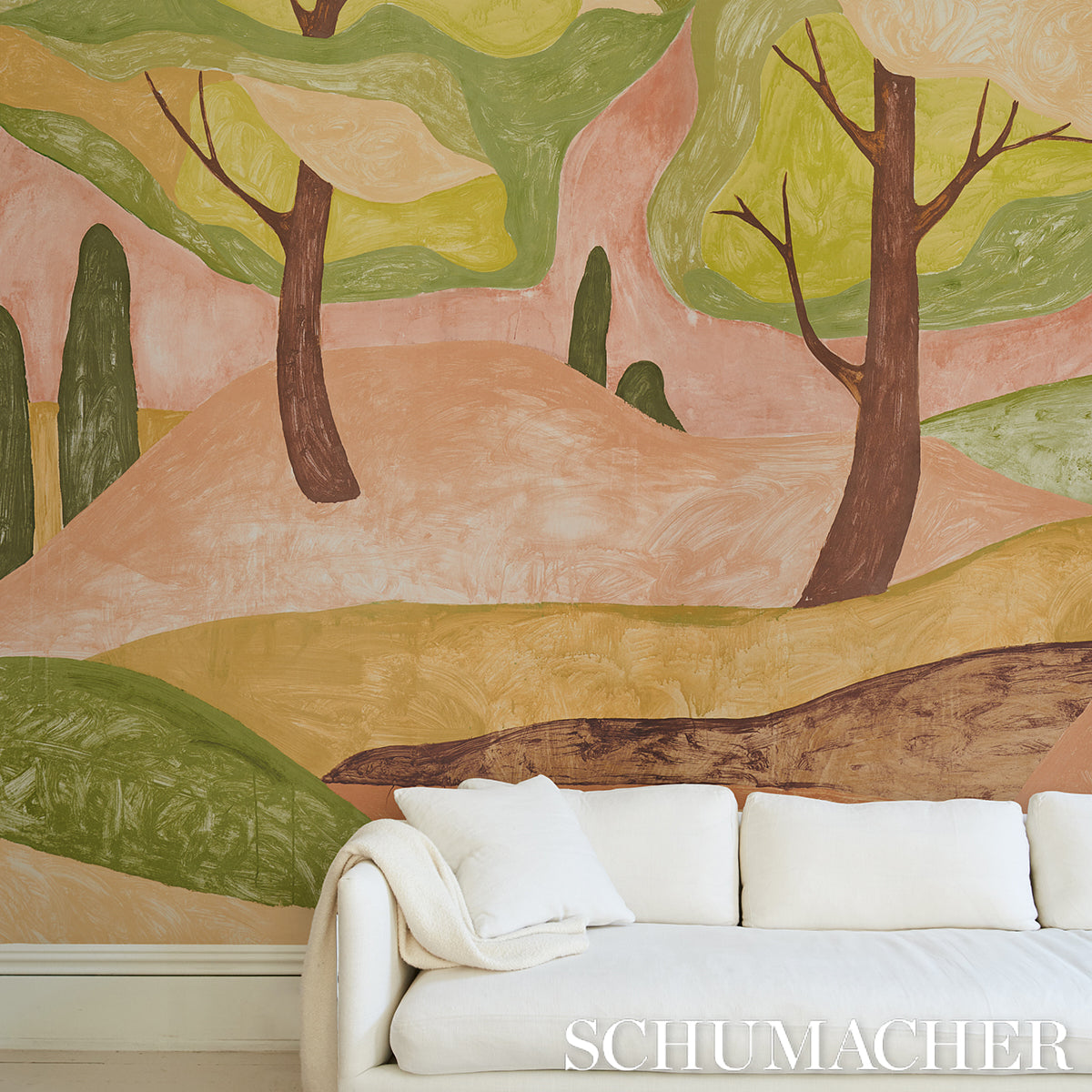 Forest Hills Panel Set Sunset by Abel Macias Scenic Wallpaper Mural – Schumacher 5014651