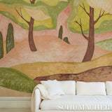 Forest Hills Panel Set Sunset by Abel Macias Scenic Wallpaper Mural – Schumacher 5014651