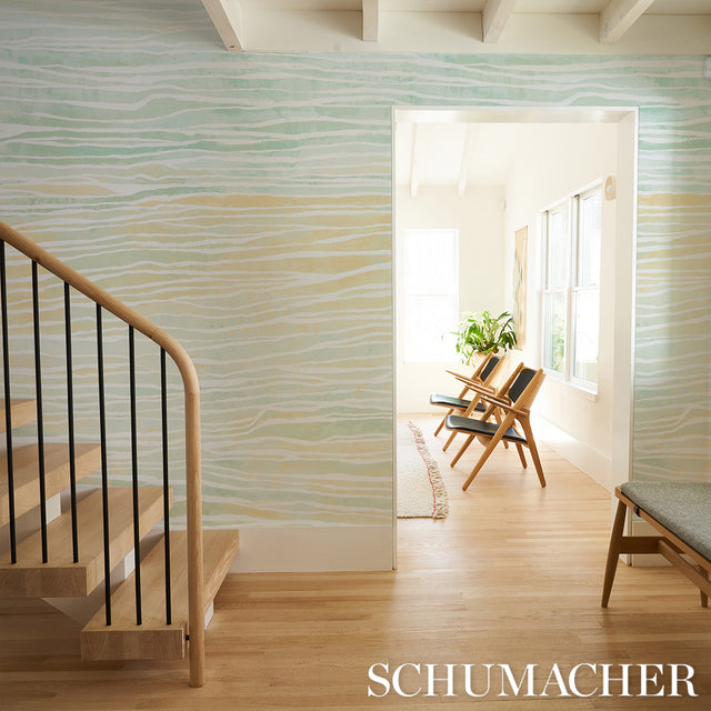 Terra Panel Set Jade by Abel Macias Abstract Wallpaper – Schumacher 5014700