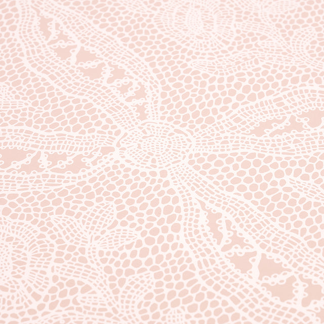 Cosette Lace Blush by Schumacher Intricate Floral Lattice Wallpaper – Schumacher 5014720