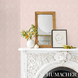 Cosette Lace Blush by Schumacher Intricate Floral Lattice Wallpaper – Schumacher 5014720
