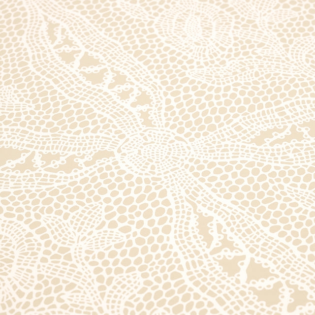Cosette Lace Sand by Schumacher Intricate Floral Lattice Wallpaper – Schumacher 5014721