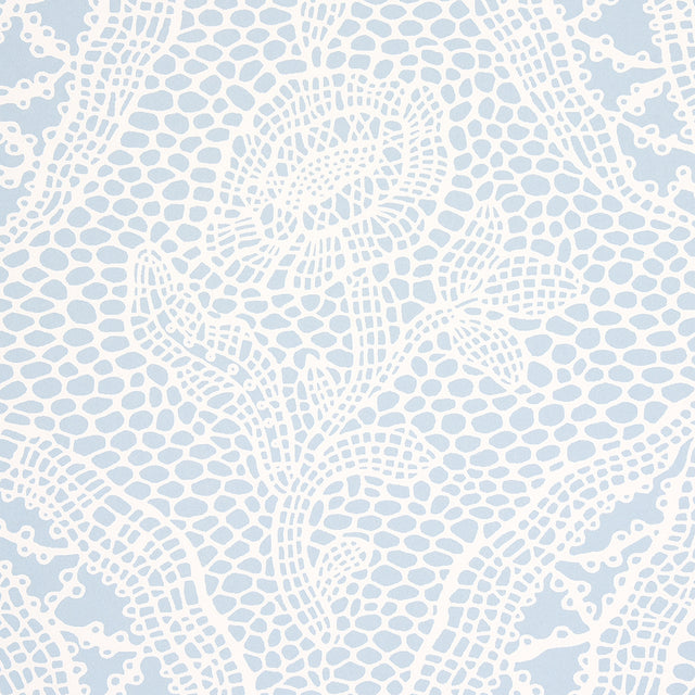 Cosette Lace Cornflower by Schumacher Intricate Floral Lattice Wallpaper – Schumacher 5014722