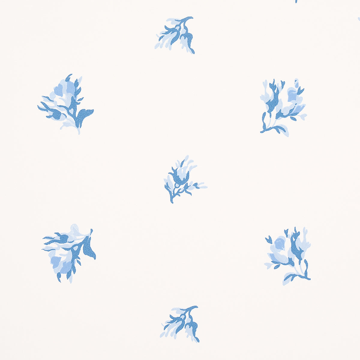 Margie Floral Porcelain by Schumacher Delicate Blue Rosebud Wallpaper – Schumacher 5014740