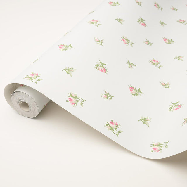 Margie Floral Rose by Schumacher Delicate Vintage-Inspired Floral Wallpaper – Schumacher 5014742