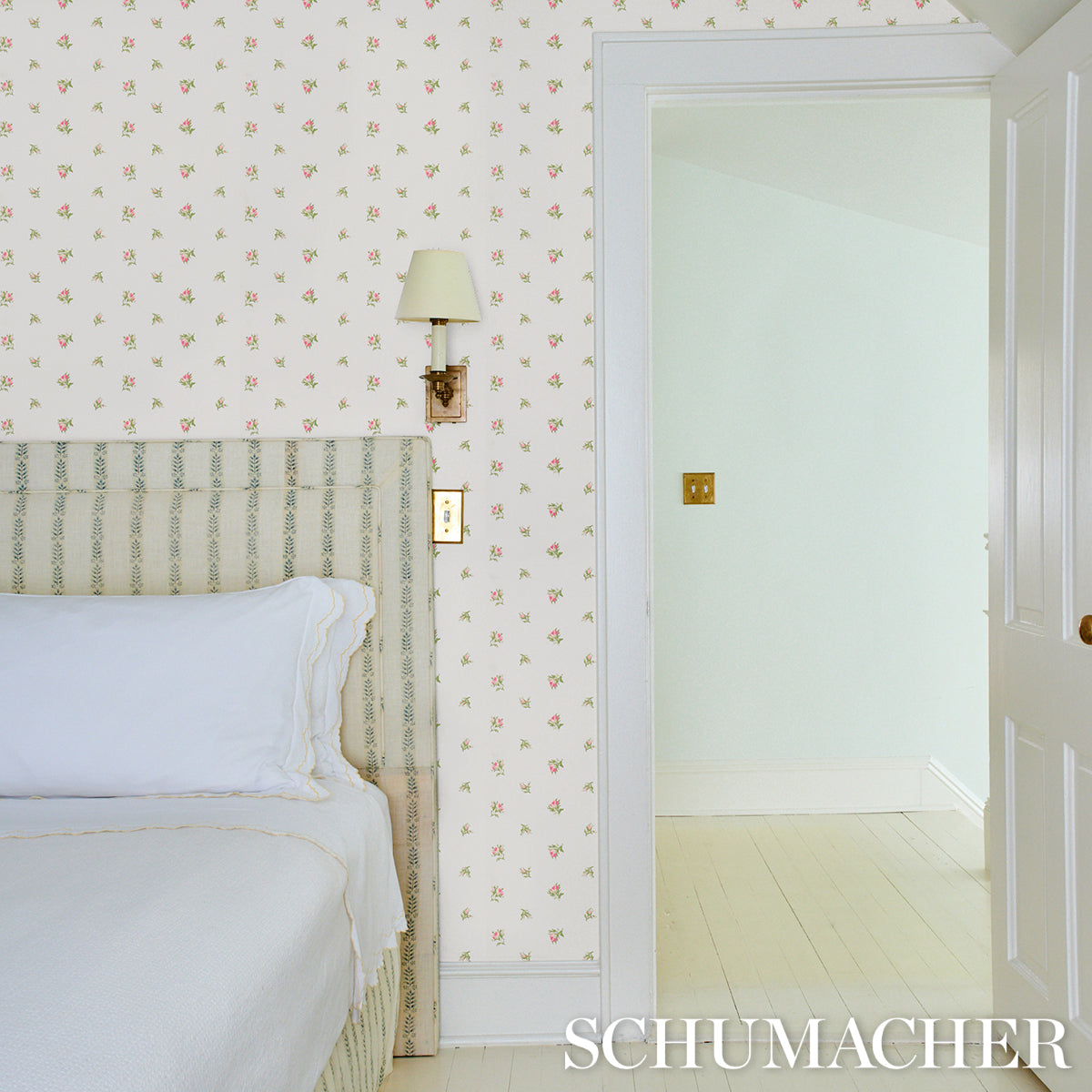 Margie Floral Rose by Schumacher Delicate Vintage-Inspired Floral Wallpaper – Schumacher 5014742