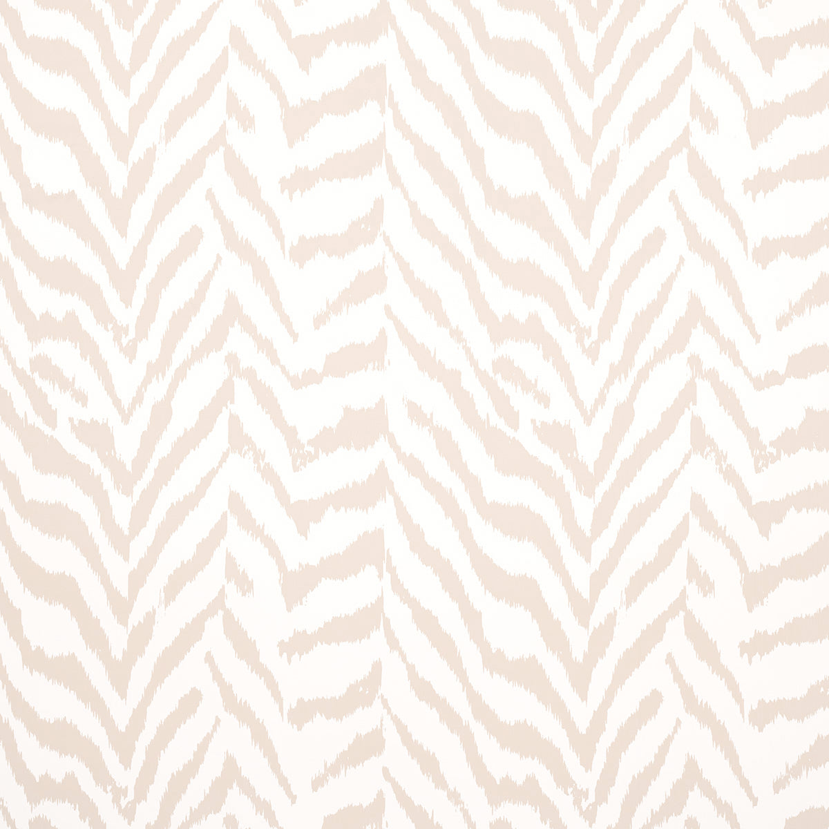 Quincy Natural wallpaper by Schumacher featuring a subtle animal-inspired pattern in neutral tones, styled in a classic interior setting.