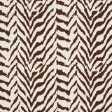 Quincy Cocoa animal print wallpaper from Schumacher's Moon River collection, shown in a styled interior and close-up detail.