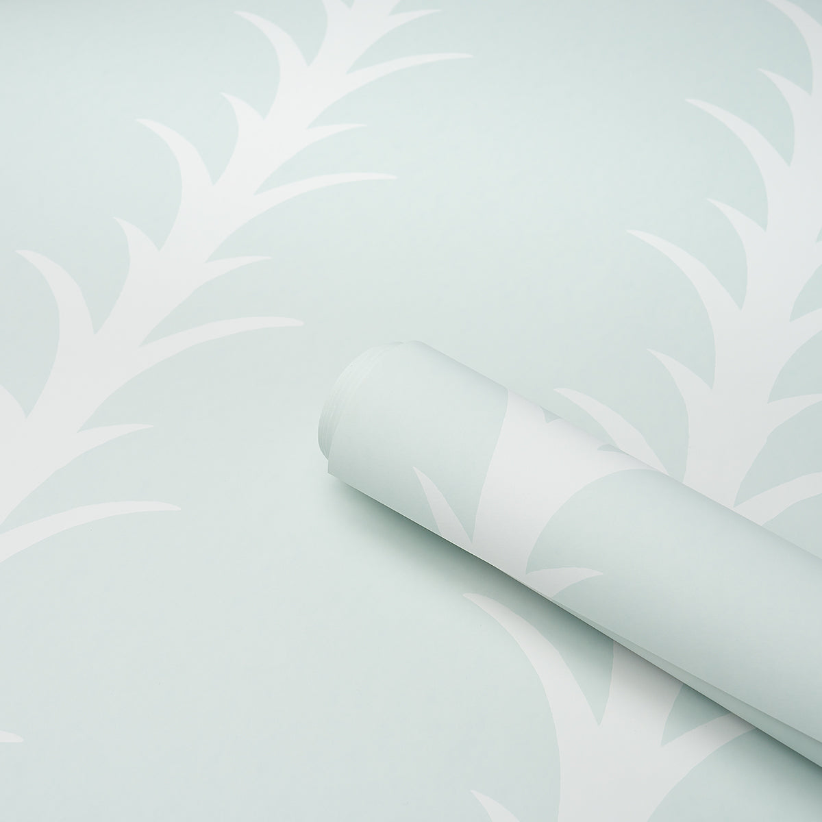 Acanthus Stripe Ivory on Mineral by Schumacher Botanical Stripe Wallpaper – Schumacher 5014770