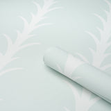 Acanthus Stripe Ivory on Mineral by Schumacher Botanical Stripe Wallpaper – Schumacher 5014770