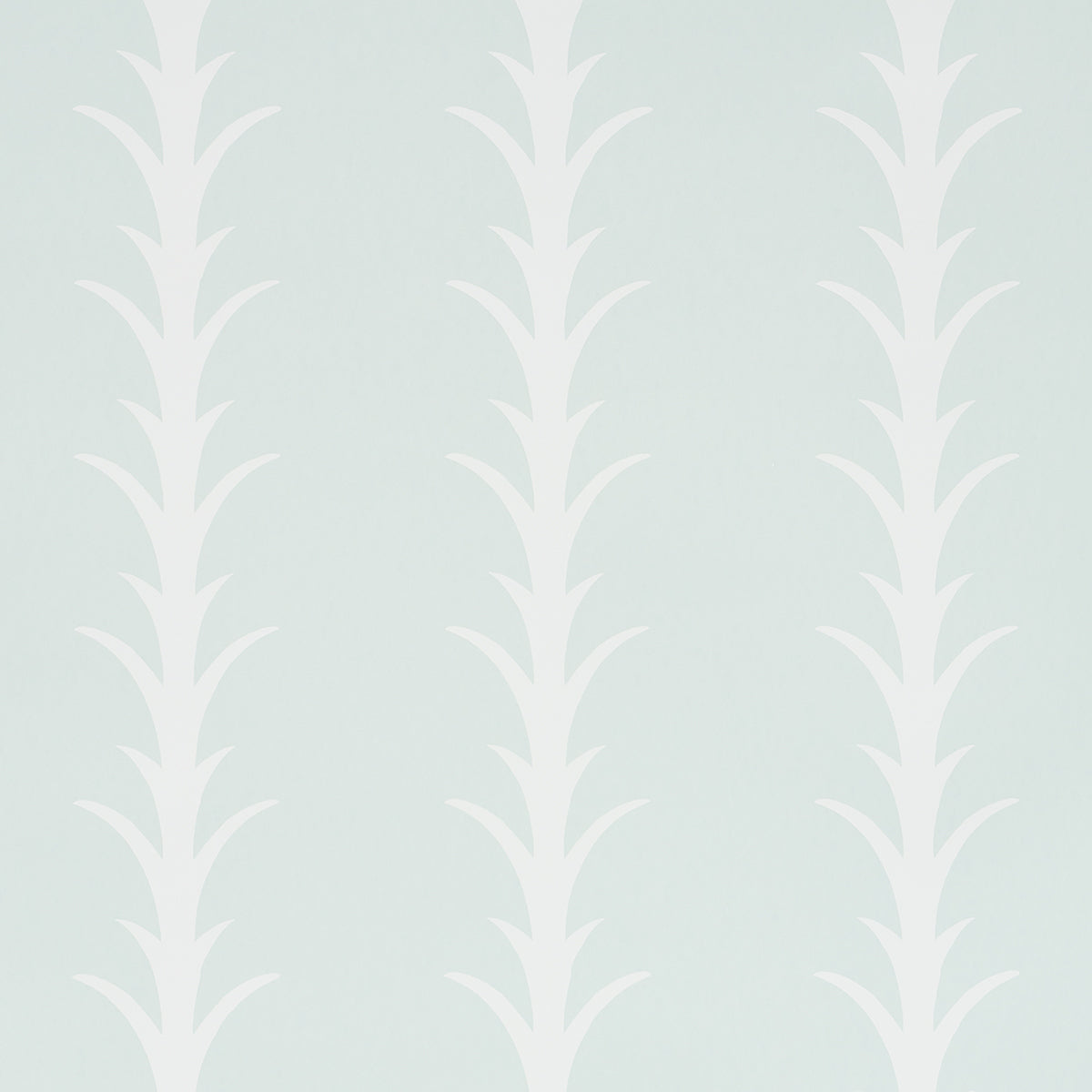 Acanthus Stripe wallpaper in ivory on mineral by Schumacher, featuring a stylized acanthus motif in a vertical stripe pattern.