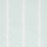 Acanthus Stripe wallpaper in ivory on mineral by Schumacher, featuring a stylized acanthus motif in a vertical stripe pattern.
