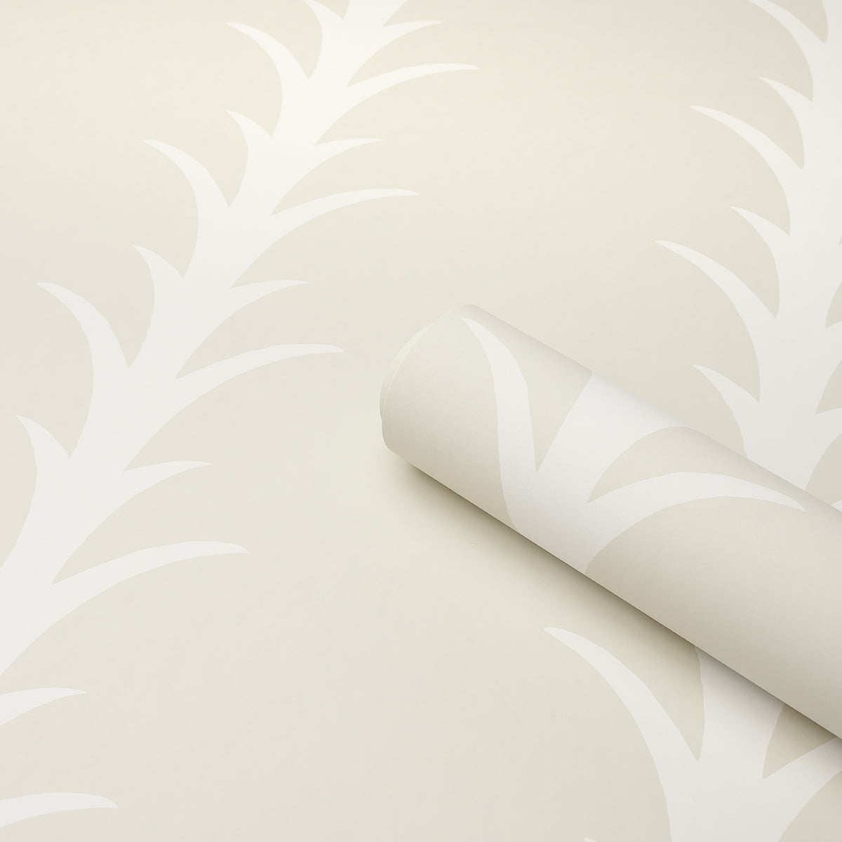 Acanthus Stripe Ivory on Neutral by Schumacher Botanical Stripe Wallpaper – Schumacher 5014771