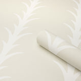 Acanthus Stripe Ivory on Neutral by Schumacher Botanical Stripe Wallpaper – Schumacher 5014771