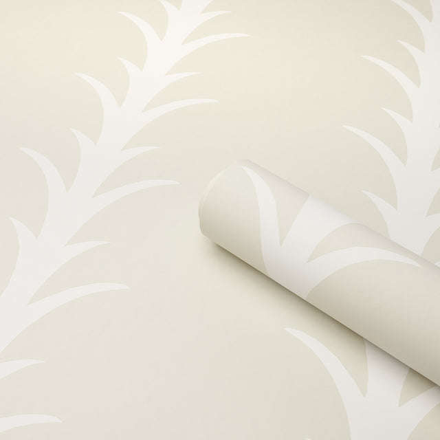 Acanthus Stripe Ivory on Neutral by Schumacher Botanical Stripe Wallpaper – Schumacher 5014771