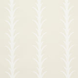 Acanthus Stripe wallpaper in ivory on neutral by Schumacher, featuring a stylized acanthus motif in a classic stripe pattern.