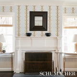 Acanthus Stripe Gold on Ivory by Schumacher – Celerie Kemble Designer Wallpaper – 5014772